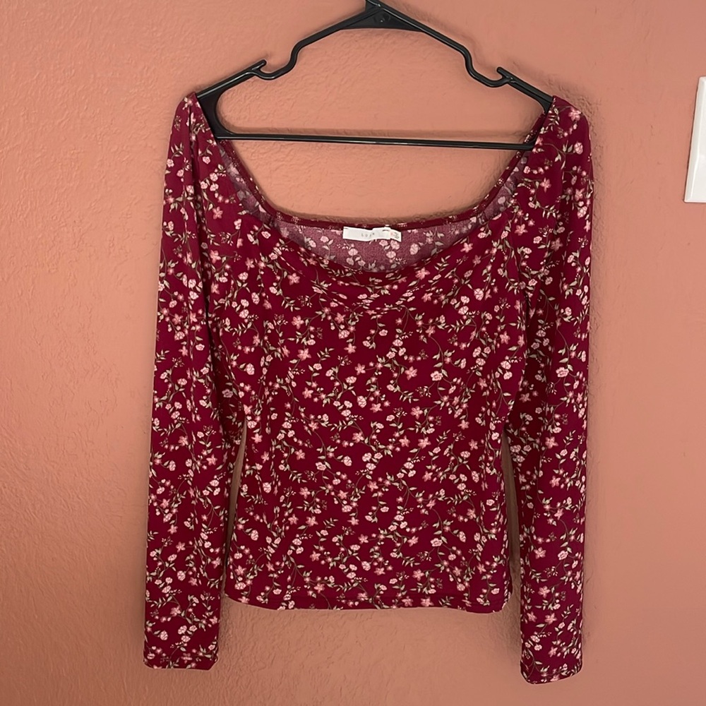 Off the shoulder swoop neck top